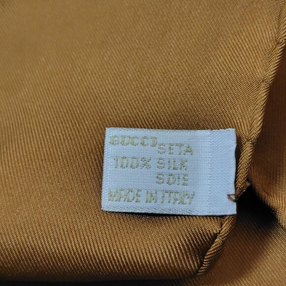 Auth GUCCI - Cream Brown Multi Scarf - Picture 11 of 12